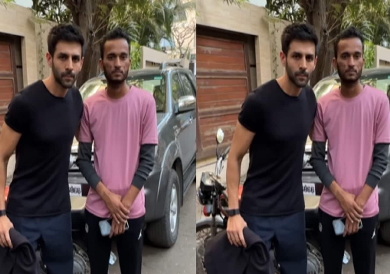 Kartik Aaryan’s fan travels from Mumbai to Jhansi on a cycle to meet him; touches the actor’s feet to greet him, netizens react [Watch]