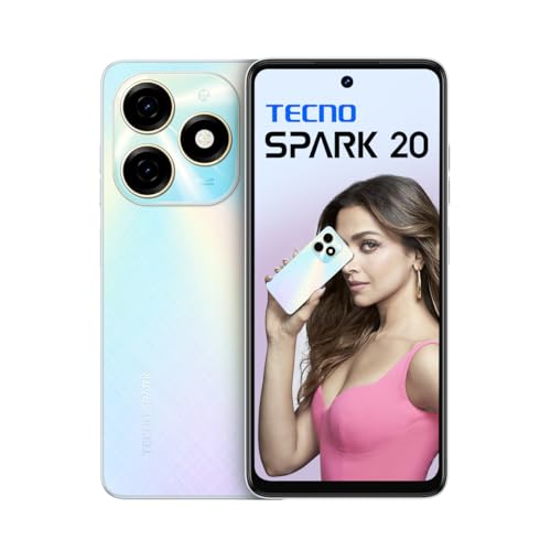 TECNO Spark 20 | Cyber White, (16GB*+256GB)| 32MP Selfie + 50MP Principal Digital camera| 90Hz Dot-in Show with Dynamic Port & Twin Audio system with DTS| 5000mAh Battery |18W Sort-C| Helio G85 Processor