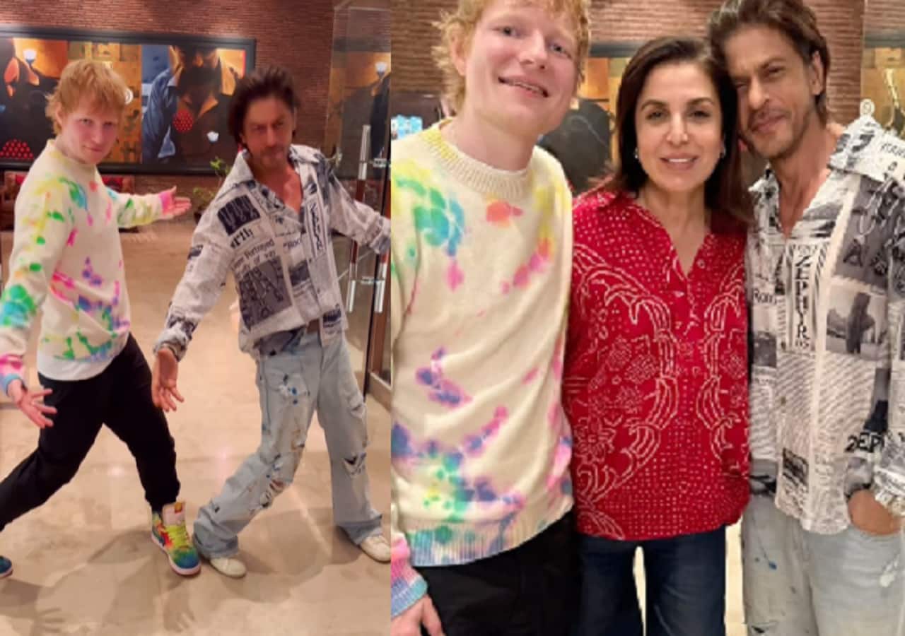 Shah Rukh Khan teaches his signature step to Ed Sheeran; Farah Khan directs them together, fans are in awe [Watch]